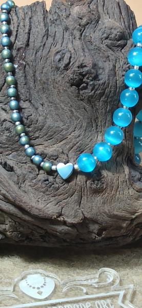 Halskette Blue Cateye Detailansicht 1